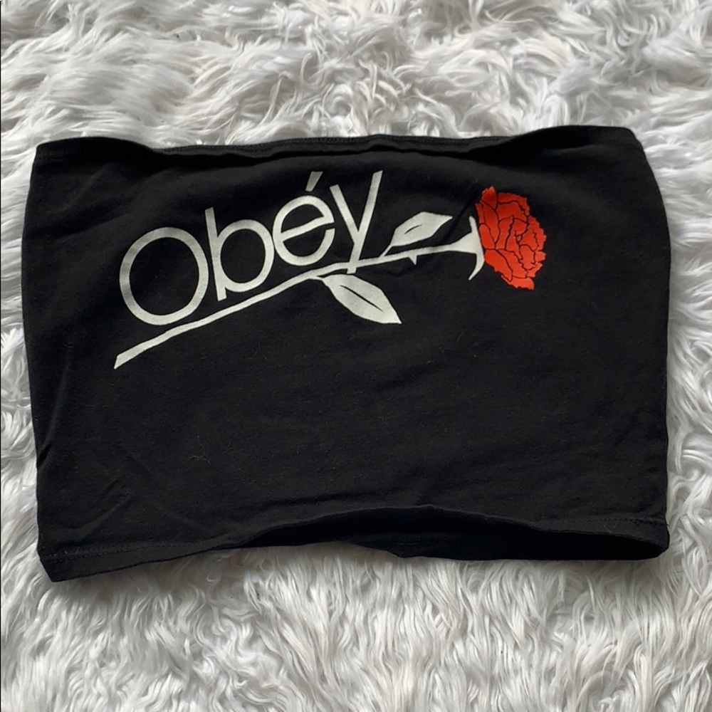 Black Bandeau Crop Top